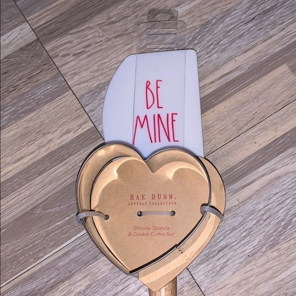 RAE DUNN be mine spatula and heart cookie cutter!
